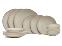Cookinglife Serviesset Coastal Lines Ocean Beige 18-delig / 6 personen - 6 dinerborden, 6 ontbijtborden en 6 diepe borden
