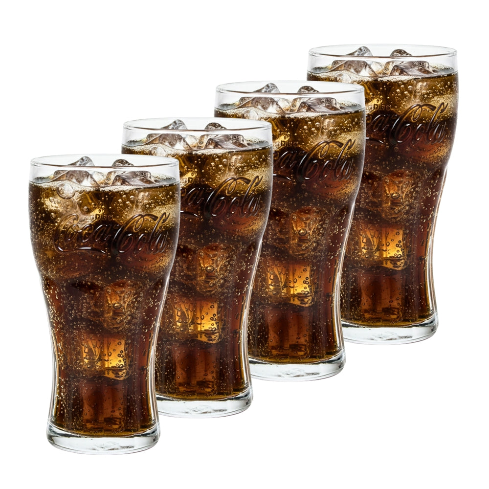 Coca Cola Glazen - Longdrinkglazen - Frisdrankglazen - Classic - 370 ml - 4 Stuks