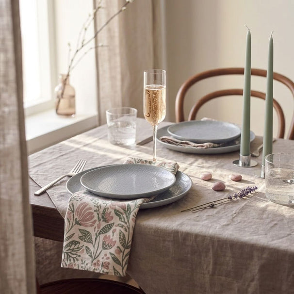Cookinglife Serviesset Linen Grijs 18-delig / 6 personen - 6 dinerborden, 6 ontbijtborden en 6 kommen