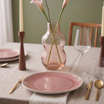 Cookinglife Serviesset Nola Roze 18-delig  / 6 personen - 6 dinerborden, 6 ontbijtborden en 6 kommen