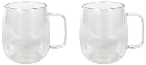 Cookinglife Dubbelwandige Latte macchiato- / theeglazen met oor - 400 ml - 2 Stuks