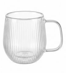 Cookinglife Dubbelwandige Cappuccino- / theeglazen met oor Lines - 250 ml - 2 Stuks
