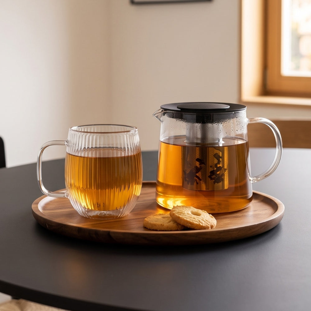 Cookinglife Theepot met RVS Theefilter - Borosilicaat Glas - 1.5 Liter