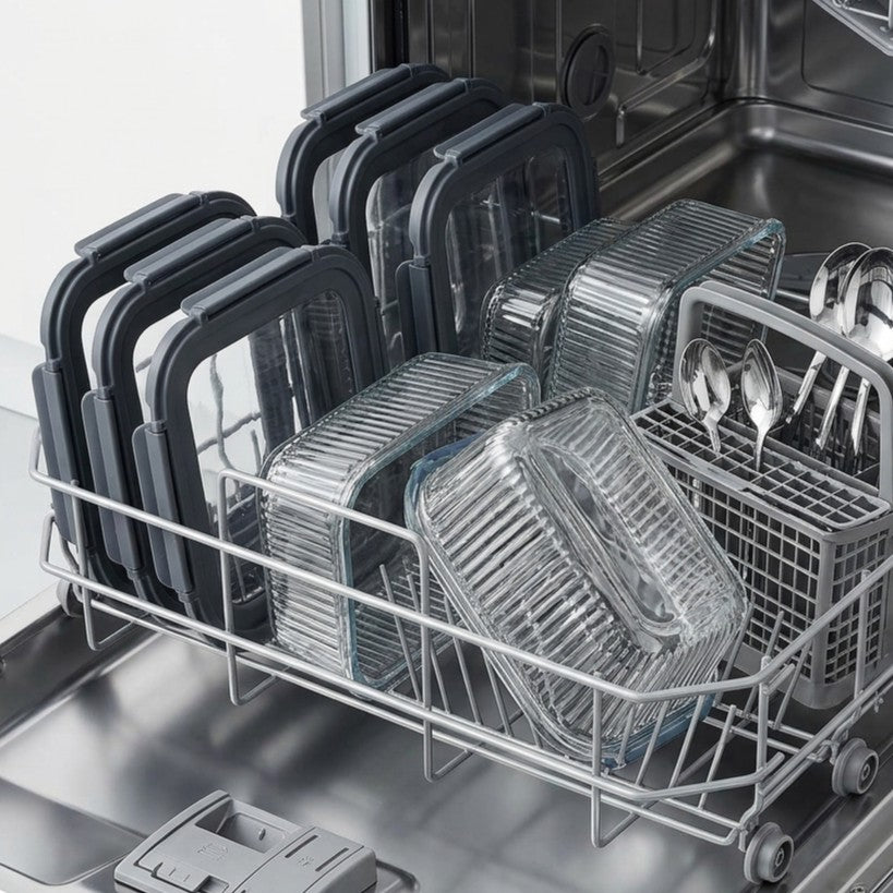Cookinglife Glazen Vershoudbakjes Lines 1.5 Liter - 2 Stuks