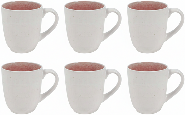 Cookinglife Koffiemokken Nola Roze 330 ml – 6 stuks