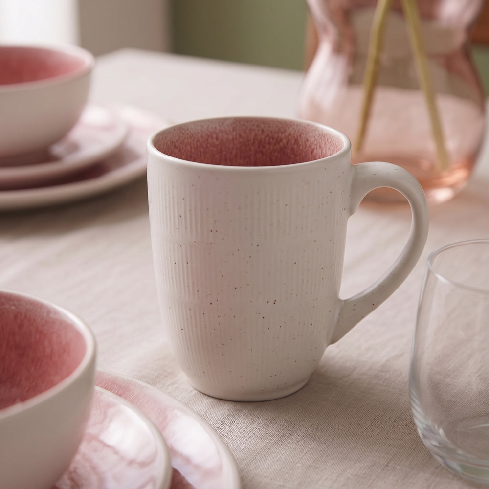 Cookinglife Koffiemokken Nola Roze 330 ml – 6 stuks