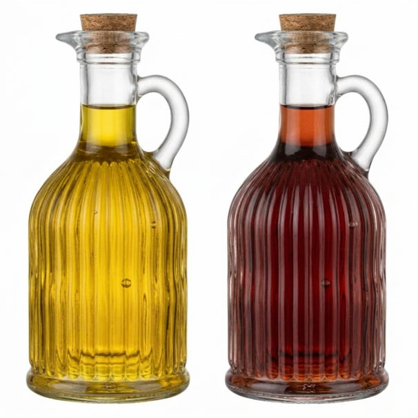Cookinglife Olie- en Azijnstel Lines - Glas - 350 ml - 2 stuks