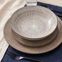 Cookinglife Serviesset Baia Bruin 12-delig / 4 personen - 4 dinerborden, 4 ontbijtborden en 4 diepe borden