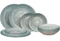 Cookinglife Serviesset Cala Blauw 12-delig / 4 personen - 4 dinerborden, 4 ontbijtborden en 4 diepe borden