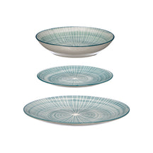 Cookinglife Serviesset Cala Blauw 12-delig / 4 personen - 4 dinerborden, 4 ontbijtborden en 4 diepe borden