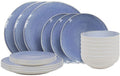 Cookinglife Serviesset Nola Blauw 18-delig / 6 personen - 6 dinerborden, 6 ontbijtborden en 6 kommen