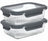 Cookinglife Glazen Vershoudbakjes Lines 1 Liter - 2 Stuks