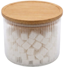 Cookinglife Voorraadpotten set Lines - Glas met Bamboe Deksel - 600 ml / 980 ml / 1750 ml - 3 stuks