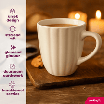 Cookinglife Mokken Flower White 350 ml - 6 Stuks