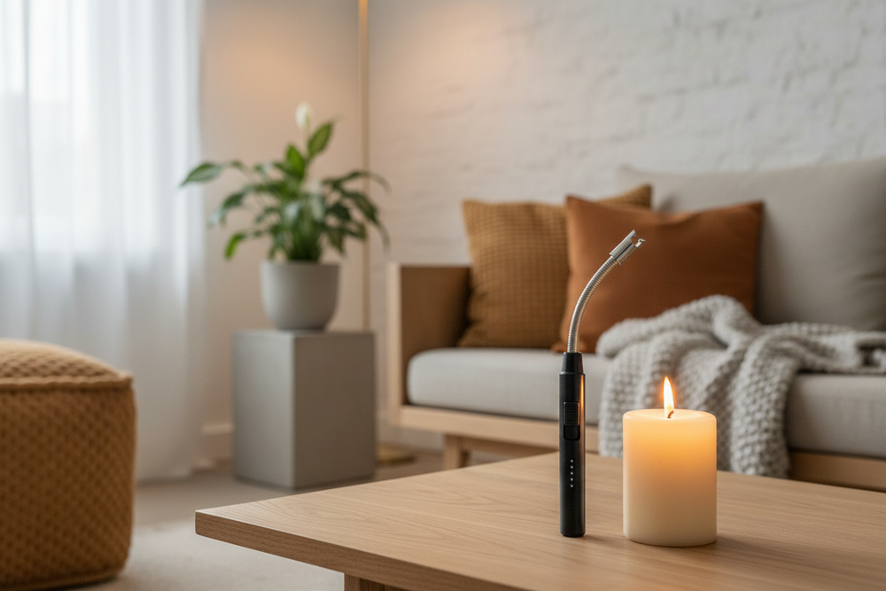 Cookinglife Elektrische Aansteker - Buigbare Aansteker - USB oplaadbaar - Zwart/Wit