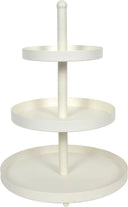 Cookinglife Etagère metaal creme ø 15, 20 & 25 cm - 3-laags - 35 cm hoog