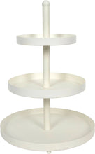 Cookinglife Etagère metaal creme ø 15, 20 & 25 cm - 3-laags - 35 cm hoog
