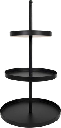 Cookinglife Etagère metaal zwart ø 20, 25 & 30 cm - 3-laags - 55 cm hoog