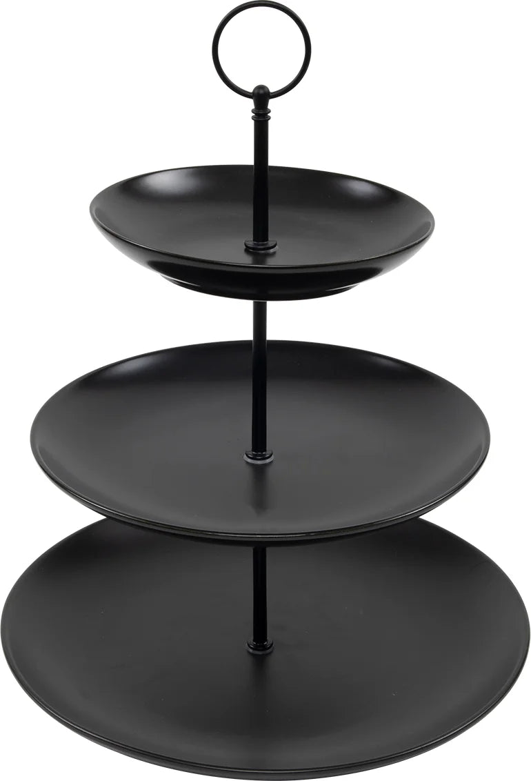 Cookinglife Etagère zwart ø 16, 21 & 26 cm - 3-laags - 32 cm hoog