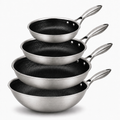 Cookinglife Pannenset HexaCook Hybride Pan 4-delig - Wok ø 28 cm + Koekenpan ø 20, 24 & 28 cm - NON STICK - geschikt voor alle warmtebronnen - keramische anti-aanbaklaag