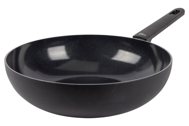 Cookinglife Wokpan Black Cera ø 28 cm - geschikt voor alle warmtebronnen - keramische anti-aanbaklaag