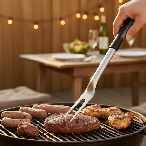 Cookinglife BBQ Vork Fire & Flavour RVS 42 cm - Grillvork voor Vlees en Groenten