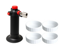 Cookinglife Creme Brulee Set - Brander / Koksbrander + Creme Brulee Schaaltjes ø 12 cm - 4 Stuks
