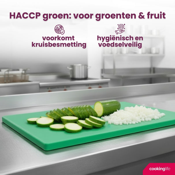 Cookinglife Snijplank HACCP Groen 45 x 30 cm - voor groenten & fruit