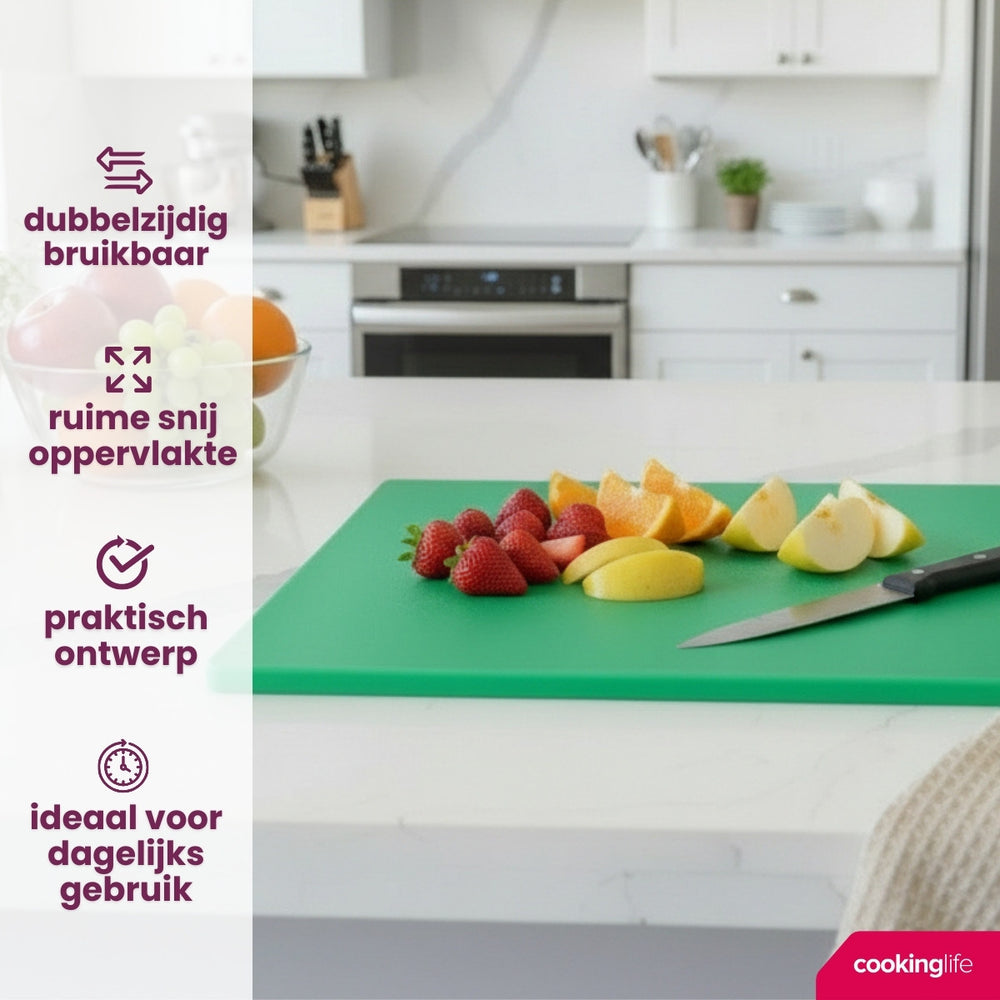Cookinglife Snijplank HACCP Groen 45 x 30 cm - voor groenten & fruit