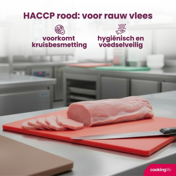 Cookinglife Snijplank HACCP Rood 45 x 30 cm - voor vlees