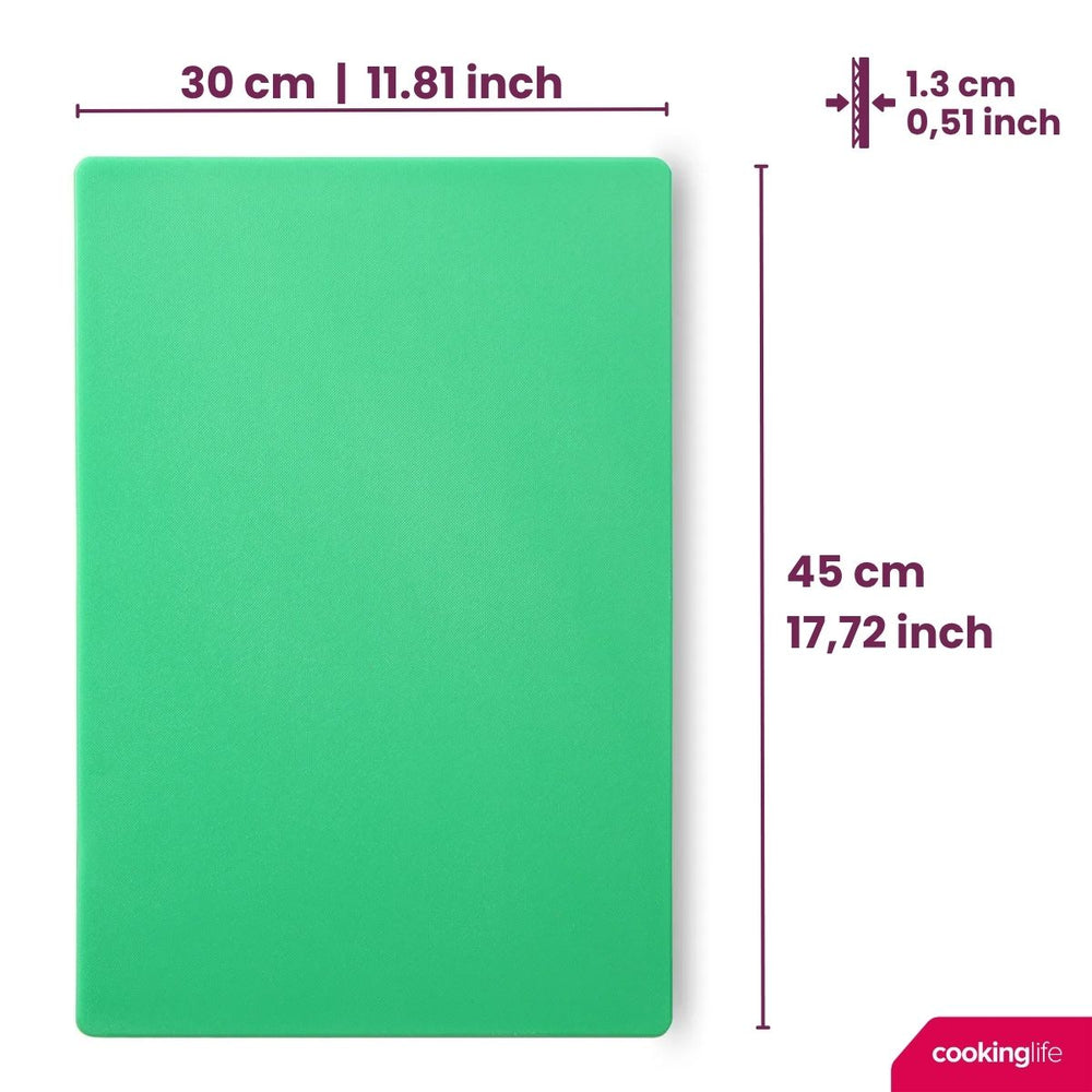 Cookinglife Snijplank HACCP Groen 45 x 30 cm - voor groenten & fruit