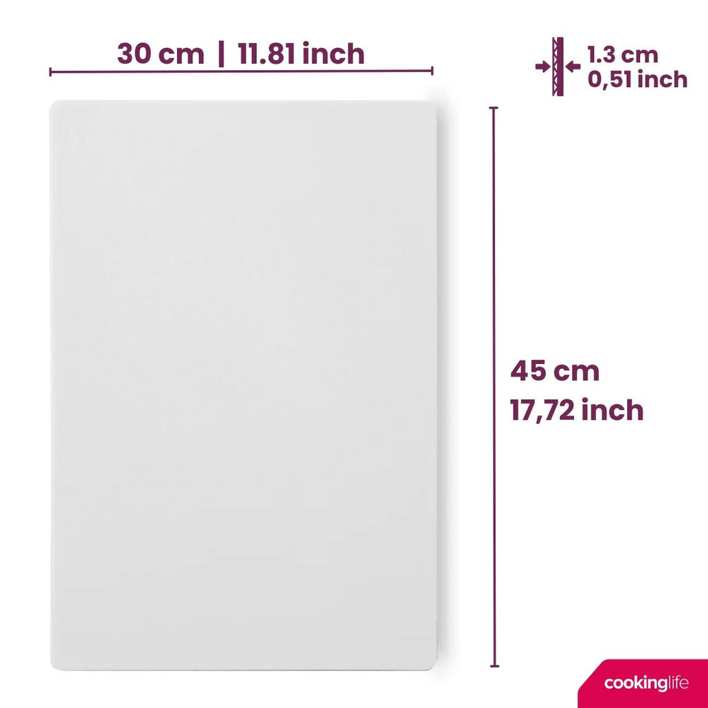 Cookinglife Snijplank HACCP Wit 45 x 30 cm - voor zuivel & brood