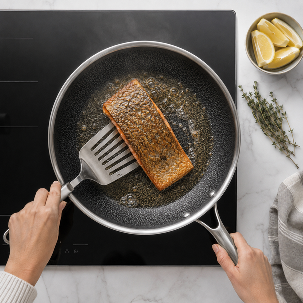 Cookinglife Koekenpannenset HexaCook - Hybride Pan 3-delig ø 20, 24 & 28 cm - NON STICK - geschikt voor alle warmtebronnen - keramische anti-aanbaklaag