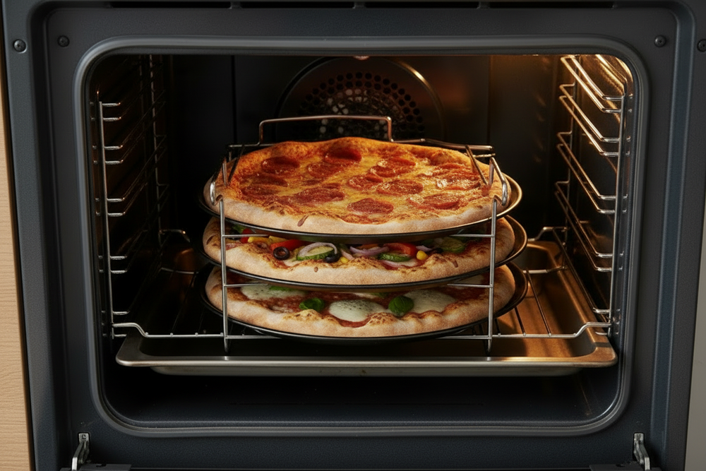 Cookinglife Pizza Bakplaat Ø 32 cm Metaal - Non Stick Set 4-delig