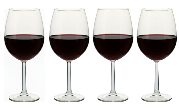 Cookinglife Rode Wijnglazen Milena 580 ml - 4 Stuks