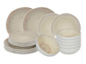 Cookinglife Serviesset Nola Sand reactive glaze 18-delig / 6 personen - 6 dinerborden, 6 ontbijtborden en 6 kommen