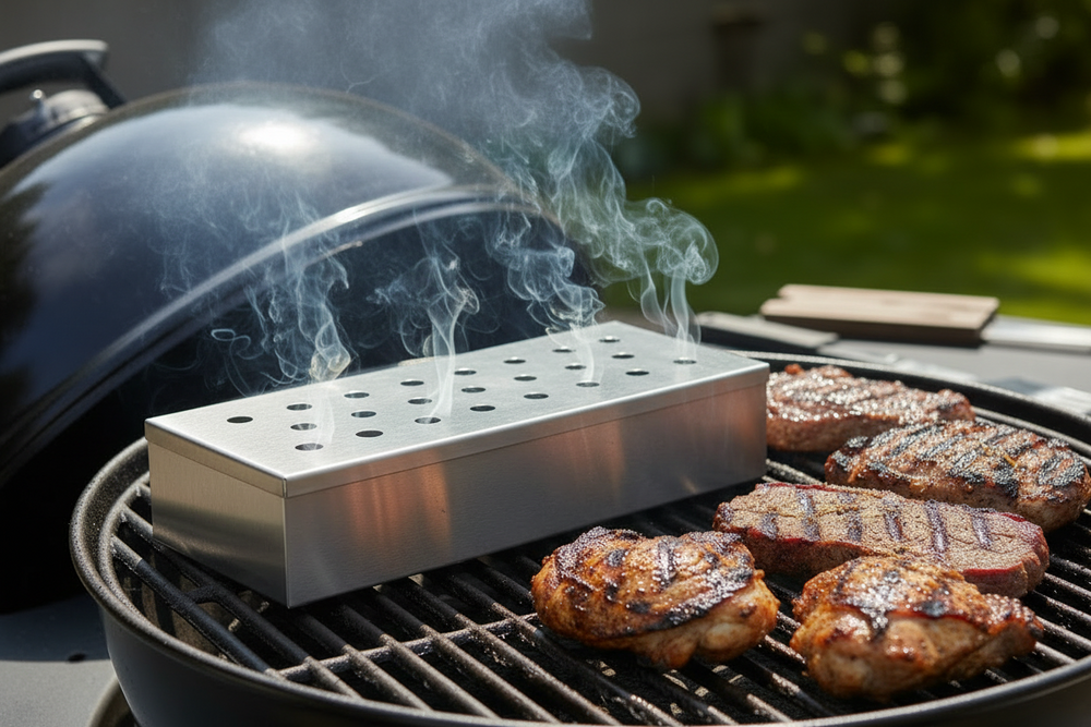 Cookinglife Smoker Box Fire & Flavour RVS 25 cm - Rookbox voor BBQ en Grill