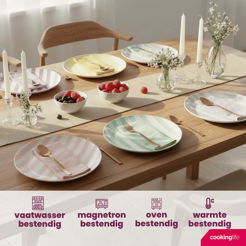 Cookinglife Ontbijtborden / Dessertborden Spring Vibes ø 19 cm - 6 Stuks