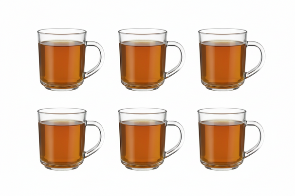 Cookinglife Theeglazen 220 ml Helder Glas - Set van 6 voor Warme Dranken