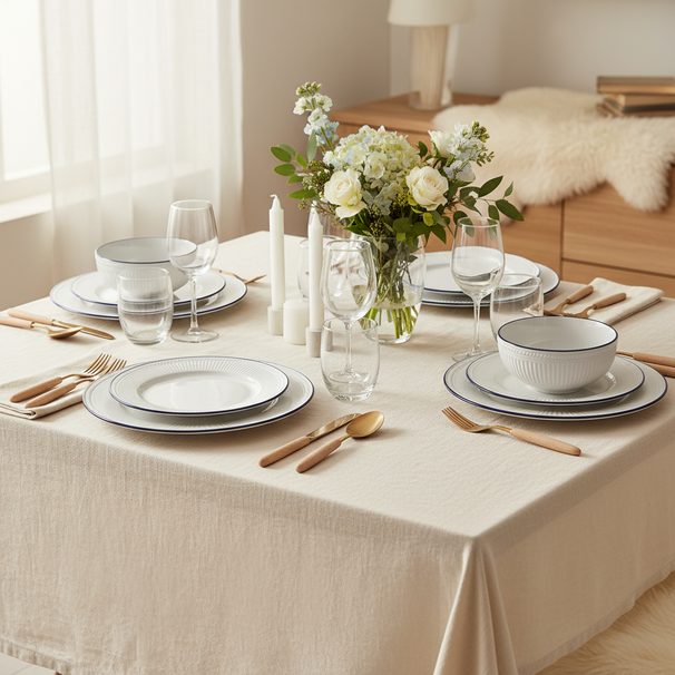 Cookinglife Serviesset Whitmore 18-delig / 6 personen - 6 dinerborden, 6 ontbijtborden en 6 kommen