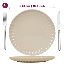 Cookinglife Serviesset Cardida Beige 18-delig / 6 personen - 6 dinerborden, 6 ontbijtborden en 6 kommen