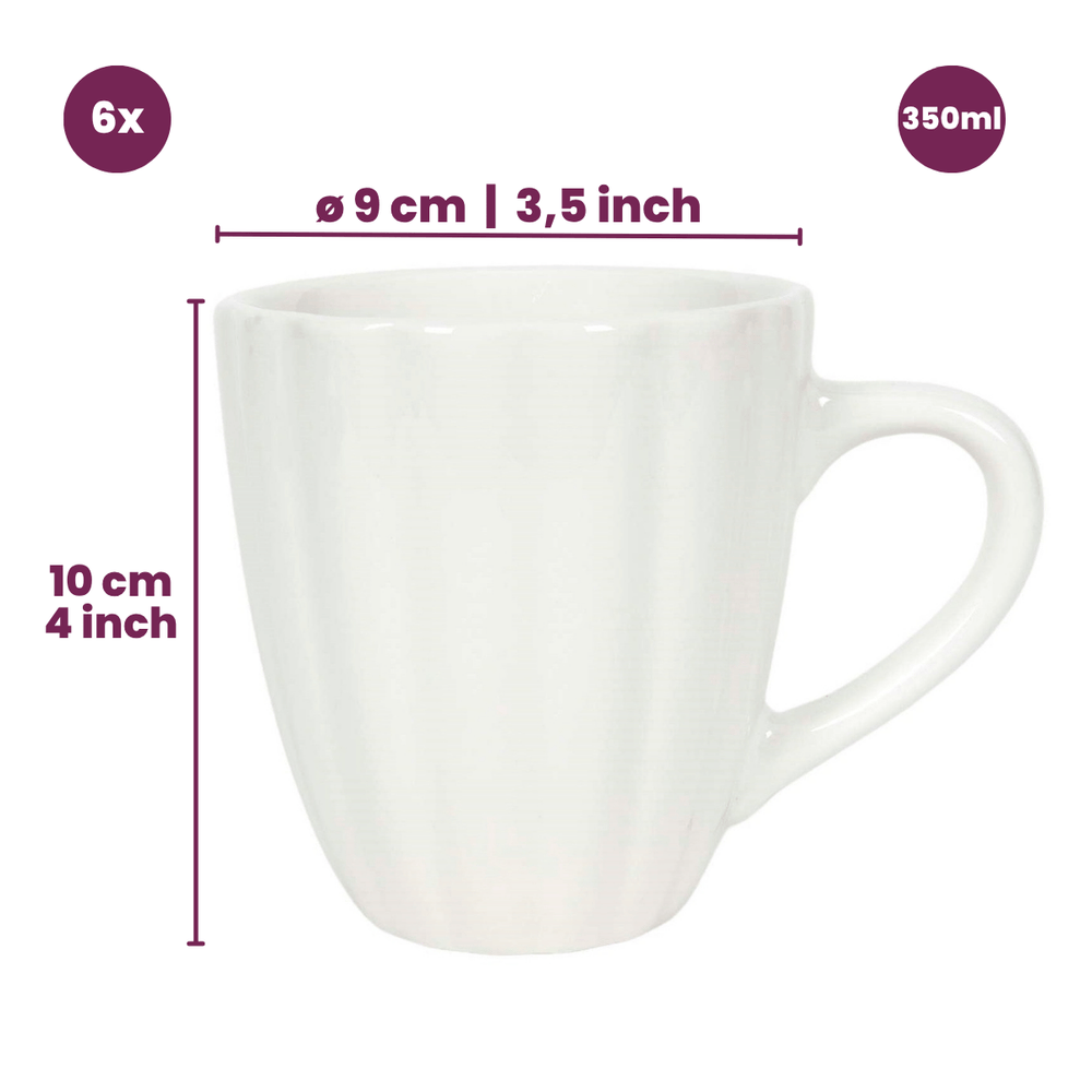 Cookinglife Mokken Flower White 350 ml - 6 Stuks