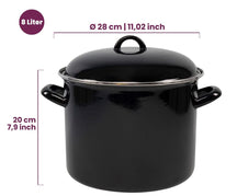 Cookinglife Soeppan - Emaille - Zwart - ø 24 cm / 8 liter - geëmailleerde anti-aanbaklaag