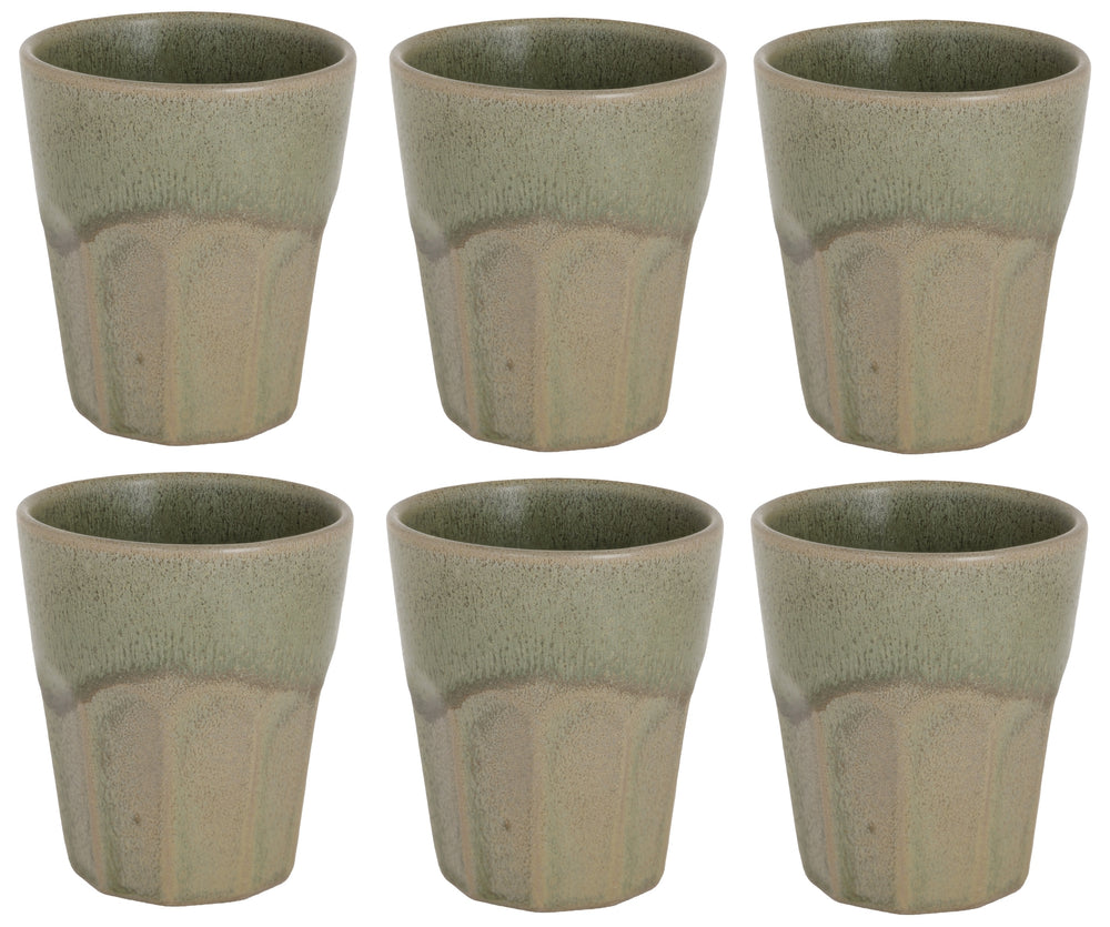 Cosy & Trendy Koffiekopjes / Cappuccino Bekers Bistro Thyme Green 290 ml - 6 stuks