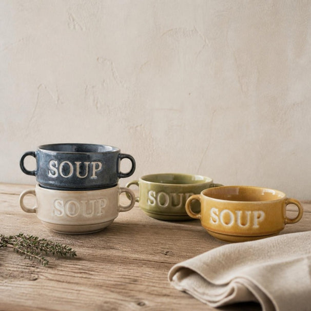 Cosy & Trendy Soepkommen / Kommen Soup Multicolor ø 12 cm / 450 ml - 4 stuks