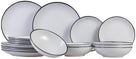 Cosy & Trendy Serviesset Speckle - Wit 18-delig / 6 personen - 6 dinerborden, 6 diepe borden en 6 ontbijtborden