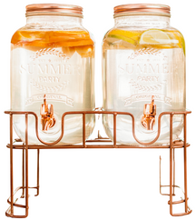 Cosy & Trendy Drankdispenser met houder - Koper - 2 x 3 liter