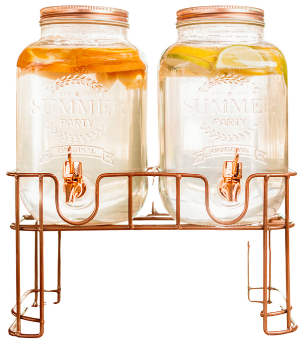 Cosy & Trendy Drankdispenser met houder - Koper - 2 x 3 liter