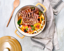 Cosy & Trendy Braadpan met deksel Fontestic Gietijzer Amber Gold Ø 24 cm / 4.6 Liter - geëmailleerde anti-aanbaklaag