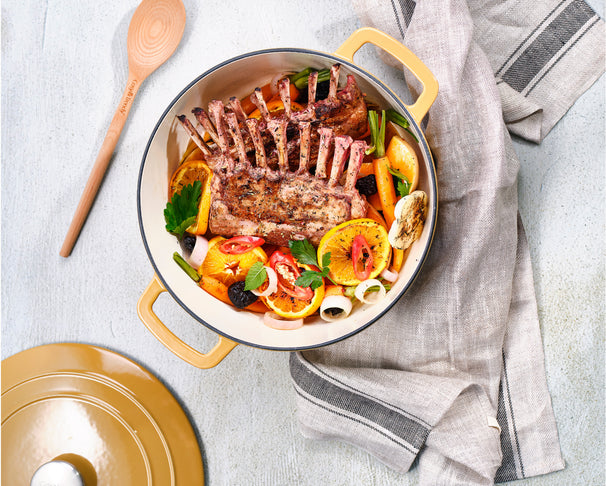 Cosy & Trendy Braadpan met deksel Fontestic Gietijzer Amber Gold Ø 20 cm / 2.7 Liter - geëmailleerde anti-aanbaklaag